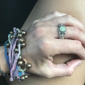 Francesca’s Light Sea Foam Green Jewel Silver Ring